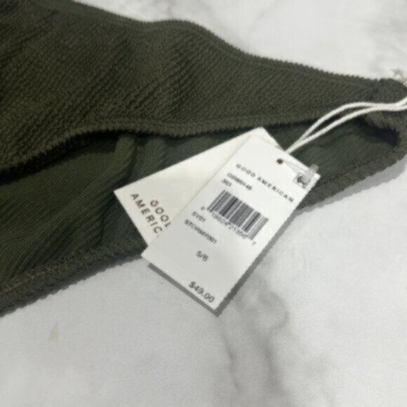 NWT Good American Women's Green Stormy Always Fit Swim Bikini Bottom Size 3X - Picture 3 of 7